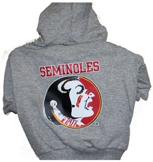 DoggieNation-College - Florida State Gray Dog Hooded Tee - XtraLarge