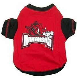 DoggieNation-College - Arkansas Razorbacks Dog Tee Shirt - Small