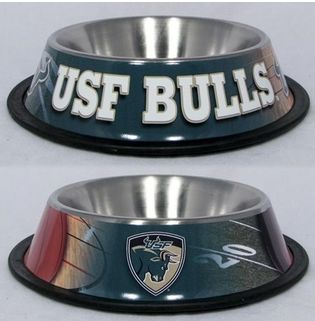 DoggieNation-College - University of South Florida Dog Bowl-Stainless - One-Size