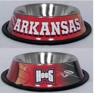 DoggieNation-College - Arkansas Dog Bowl-Stainless - One-Size
