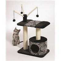 Midwest Container - Feline Nuvo Carnival Cat Furniture - Black & White - 22  X 15  X 36 