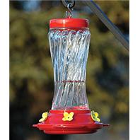 Audubon/Woodlink - Swirl Glass Hummingbird Feeder - Red - 16 oz