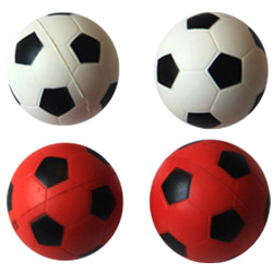 Iconic Pet - Bouncing Sponge Football - Red/White - 1.6 Inch - 4 Pack