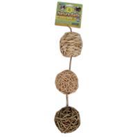 Ware Mfg - Nature Balls With Bells For Small Animals - Natural - 3.5 Inch/3 Pack