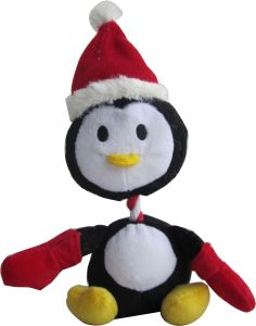 Iconic Pet Christmas - Penguin Rope/Squeaky Christmas Dog Toy - 9 Inch
