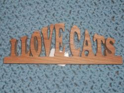 Fine Crafts - I Love Cats Wood Sign