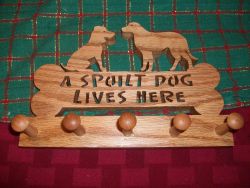 Fine Crafts - A Spoilt Dog Lives Here Wood Mug Holder