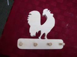 Fine Crafts - Wooden Rooster Peg Rack