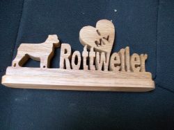 Fine Crafts - Wooden I Love My Rottweiler Display