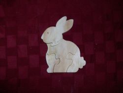 Fine Crafts - Wooden Rabbit Shaped Jigsaw Puzzle