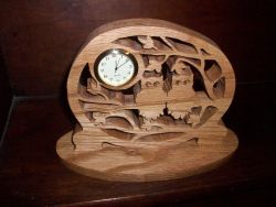 Fine Crafts - Owls Wooden Mini Desk Clock
