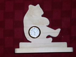 Fine Crafts - Wooden Bear Shaped Mini Desk Clock