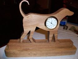 Fine Crafts - Dog Miniature Wooden Desk Clock