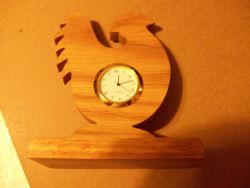 Fine Crafts - Wooden Rooster Shaped Miniature Desk Clock