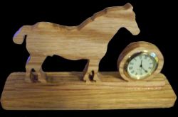 Fine Crafts - Wooden Horse Miniature Desk Clock