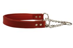 Angel Pet Supplies - Rio Leather Martingale Dog Collar - Red - 20" X 1"  