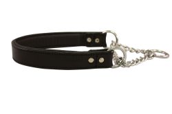 Angel Pet Supplies - Rio Leather Martingale Dog Collar - Black - 10" X 5/8"   