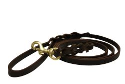 Angel Pet Supplies - Braided Leather Leash - Brown - 6' X1/2" 