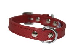 Angel Pet Supplies - Alpine Leather Padded Dog Collar - Valentine Red - 12" X 5/8"