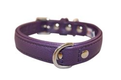 Angel Pet Supplies - Alpine Leather Padded Dog Collar - Orchid Purple - 16" X 3/4"