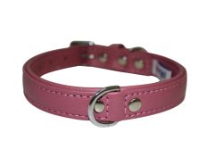 Angel Pet Supplies - Alpine Leather Padded Dog Collar - Bubblegum Pink - 18" X 3/4"