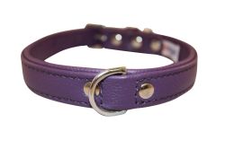 Angel Pet Supplies - Alpine Leather Padded Dog Collar - Orchid Purple - 18" X 3/4"