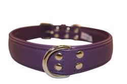 Angel Pet Supplies - Alpine Leather Padded Dog Collar - Orchid Purple - 26" X 1.25"