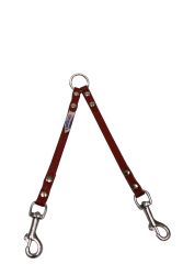 Angel Pet Supplies - 2 Dog Leather Couplers - Valentine Red - 7" X 3/8"