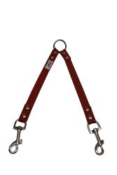 Angel Pet Supplies - 2 Dog Leather Couplers - Valentine Red - 10" X 3/4"