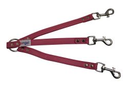 Angel Pet Supplies - 3 Dog Leather Couplers - Bubblegum Pink - 10" X 3/4"