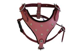 Angel Pet Supplies - Malibu Bling Leather Rhinestone Bling Dog Harness - Bubblegum Pink - Extra Small 