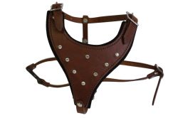 Angel Pet Supplies - Malibu Bling Leather Rhinestone Bling Dog Harness - Chocolate Brown - Extra Small