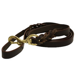 Angel Pet Supplies - Braided Leather Leash - Brown - 4' X1/2"