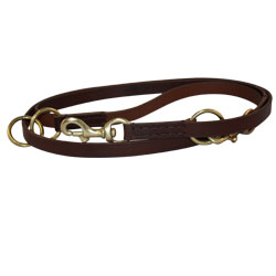 Angel Pet Supplies - Multi-Functional Leather Leash - Brown - 84" X 3/4"