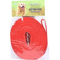 Coastal Pet Products - Train Right! Cotton Web Training Leash - Red - 30 Foot