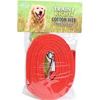 Coastal Pet Products - Train Right! Cotton Web Training Leash - Red - 15 Foot