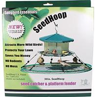 Songbird Essentials - Seed Hoop Seed Catcher & Platform Feeder - Green - 30 Inch