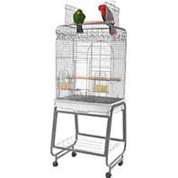 A&E Cage Company - Open Flat Top Cage with Removable Stand - White - 22 x 18 x 61 Inch