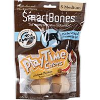 Petmatrix - Smartbones Playtime Chews With Real Chicken Treats - Peanut Butter - Medium/5 Pack