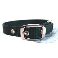 Hamilton Pet - Single Thick Nylon Deluxe Dog Collar - Hunter Green - 0.63 Inch x 14 Inch