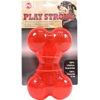 Ethical Dog - Play Strong Rubber Bone Dog Toy - Red - Large