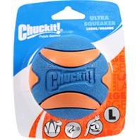 Chuckit - Ultra Squeaker Ball Dog Toy - Orange And Blue - Large