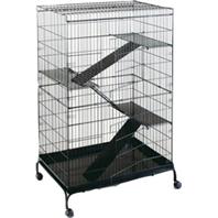 Prevue Pet Products - Steel Ferret Cage With Casters - Black