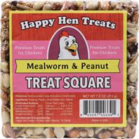 Durvet - Happy Hen Treats Treat Square - Mealworm/Peanut - 7.5 oz