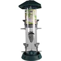 North States Industries - 2-In-1 Hinged-Port Bird Feeder - Green/Clear - 1.75 Lb Capacity