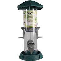 North States Industries - 2-In-1 Hinged-Port Bird Feeder - Green/Clear - 1.5 Lb Capacity