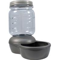 Petmate - Mason Jar Replendish Filtered Waterer - Clear/Silver - .5 Gallon