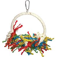 A&E Cage Company - Happy Beaks Rope Swing Preening Bird Toy - Assorted - 8 X 11 Inch