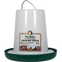 Harris Farms - Free Range Plastic Hanging Poultry Feeder - Green/White - 10 Lb