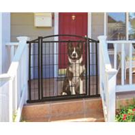 Carlson Pet Products - Outdoor Walk-Thru Gate With Small Pet Door - Black - 33.25X29-43 Inch
